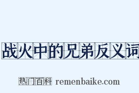 战火中的兄弟反义词是什么意思的图片